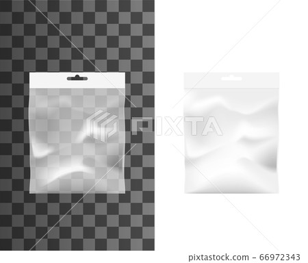 Transparent pocket, plastic bag isolated mockup 66972343