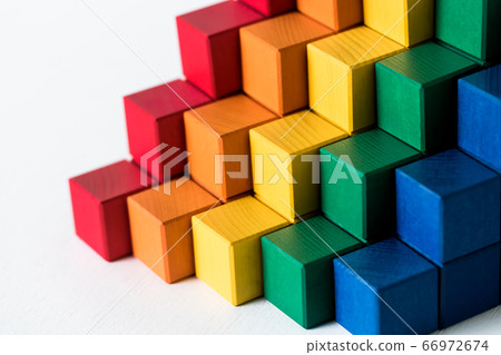 Blocks stacked in steps 66972674