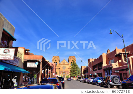 Santa Fe landscape with Loretto chapel 66972718