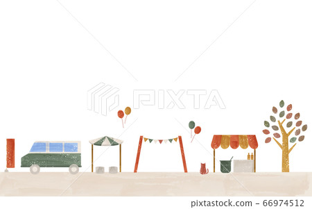 Autumn blue sky market illustration, transparent watercolor style Autumn blue sky market illustration, transparent watercolor style 66974512