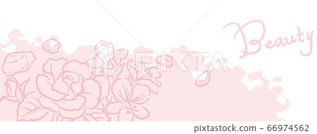 橫幅,背景等的芳香玫瑰和天竺葵素描插圖矢量圖像 橫幅,背景等的芳香玫瑰和天竺葵素描插圖矢量圖像 66974562