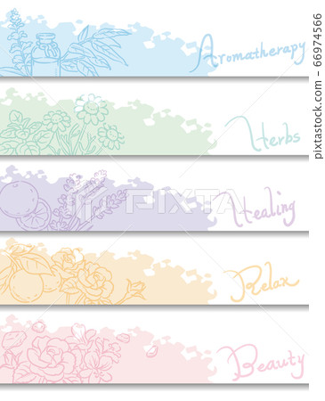 A sketch of aromatic oils and herbs that can be used for banners, backgrounds, etc. Vector image 66974566