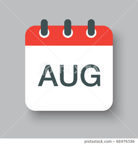 Vector icon day calendar, winter month August Vector icon day calendar, winter month August 66976586