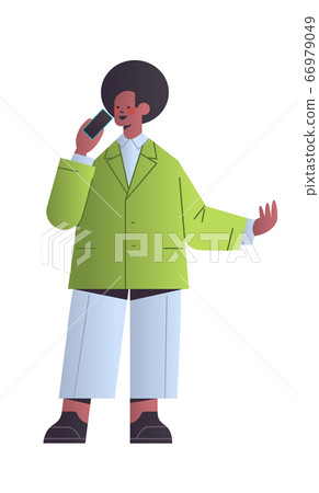 happy businessman talking on phone african american business man office worker in casual clothes 66979049
