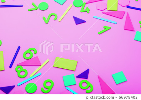 Colorful figures and numbers for children on a Colorful figures and numbers for children on a 66979402