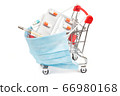 Shopping cart with mask and thermometer 66980168