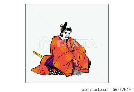 現在有一百個Hyakunin Isshu Azuma Nishiki框架詩人30 Tadashi Mibu 66982649