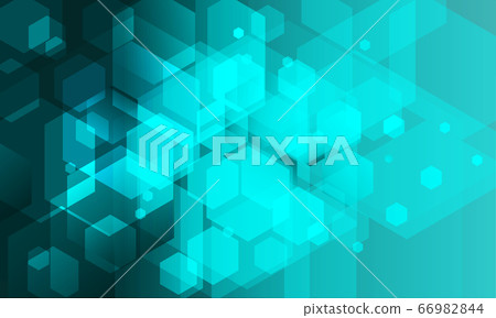 Abstract hexagon background. Technology polygonal design. 66982844