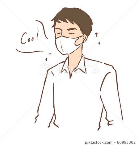A cool man wearing a cold mask A cool man wearing a cold mask 66983302