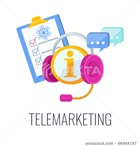 Telemarketing flat vector icon. Cold calling. Outbound marketing. Telemarketing flat vector icon. Cold calling. Outbound marketing. 66984197