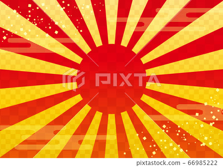 [New Year's card material] background image of the first sunrise gold red 66985222