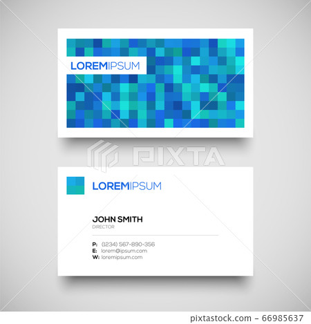 Vector blue business card set - Stock Illustration [66985637] - PIXTA