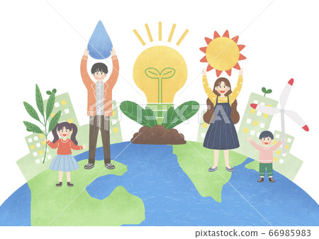 Eco green energy lifestyle concept in flat design illustration. 014 66985983