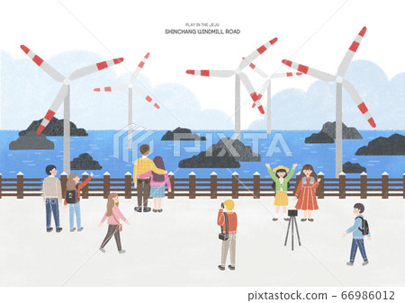 Travel concept, famous landmark in South Korea illustration. 005 Travel concept, famous landmark in South Korea illustration. 005 66986012
