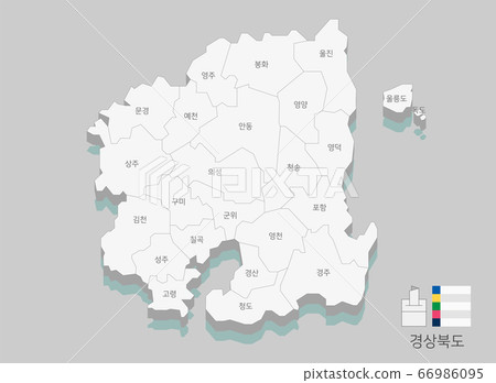 Local map of South Korea line vector illustration 015 Local map of South Korea line vector illustration 015 66986095