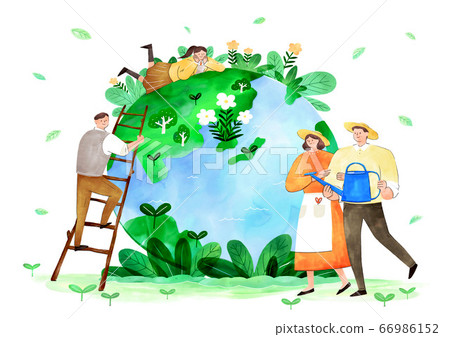 Concept of eco with family illustration 012 66986152