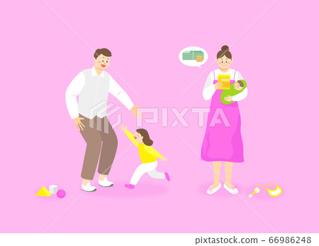 Daily llife of happiness people concept flat illustration 004 Daily llife of happiness people concept flat illustration 004 66986248