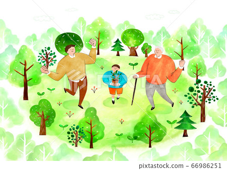 Concept of eco with family illustration 009 66986251