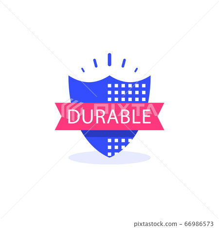 Durable concept, quality guarantee, warranty shield, vector illustration 66986573