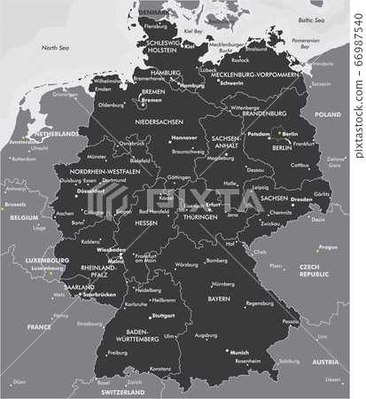 Black and white map of Germany 66987540