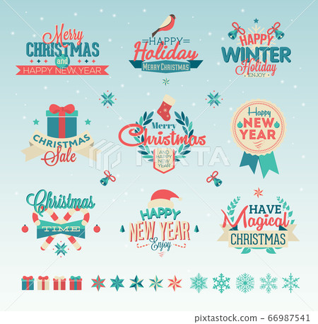 Christmas vintage typography design Christmas vintage typography design 66987541