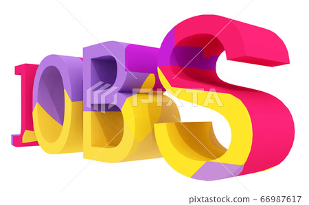 The word JOBS in colors isolated on white background 66987617