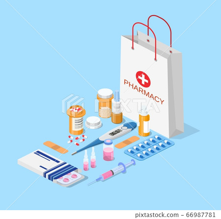 Modern interior pharmacy and drugstore. 66987781