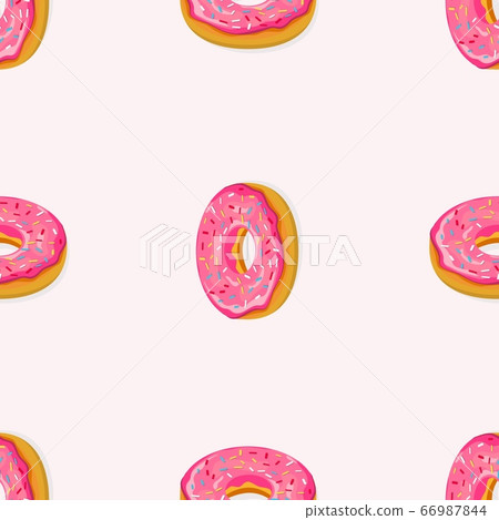 Donuts seamless pattern - Stock Illustration [66987844] - PIXTA