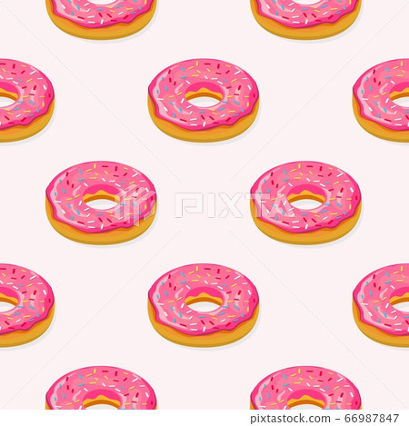 Donuts seamless pattern - Stock Illustration [66987847] - PIXTA