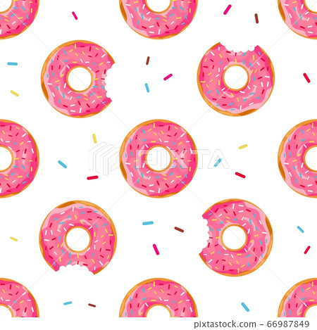 Donuts seamless pattern - Stock Illustration [66987849] - PIXTA