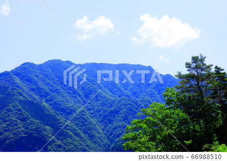 Higashi-Omi City, Shiga Prefecture, Landscape of Eigenji Temple, Mountains and Summer Sky [June] 66988510