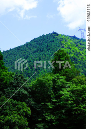 Higashi-Omi City, Shiga Prefecture, Landscape of Eigenji Temple, Mountains and Summer Sky [June] 66988568
