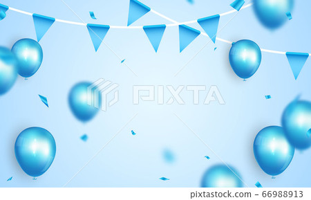 Celebration party banner with Blue color balloons 66988913