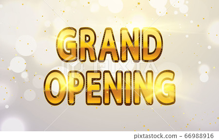 Grand Opening Card with Golden Ribbon Background Grand Opening Card with Golden Ribbon Background 66988916
