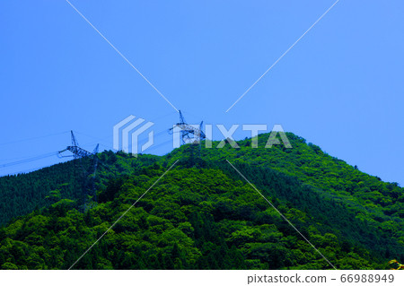 Higashi-Omi City, Shiga Prefecture, Landscape of Eigenji Temple, Mountains and Summer Sky [June] 66988949