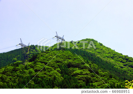 Higashi-Omi City, Shiga Prefecture, Landscape of Eigenji Temple, Mountains and Summer Sky [June] 66988951