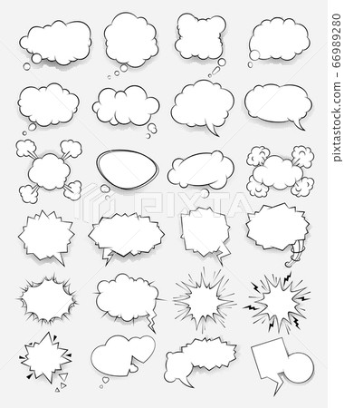 Set of vector clouds in the style of comics - Stock Illustration ...