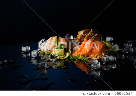sushi on black background 66991524