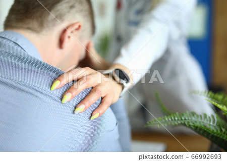 Nurse speaking with guy Nurse speaking with guy 66992693