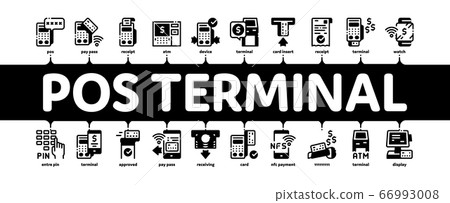 Pos Terminal Device Minimal Infographic Banner Vector 66993008
