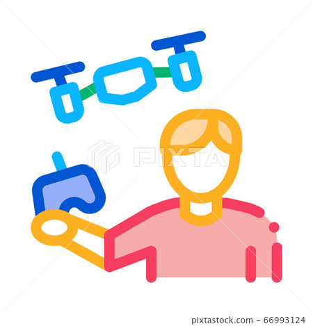 drone man with remote control icon vector outline illustration drone man with remote control icon vector outline illustration 66993124
