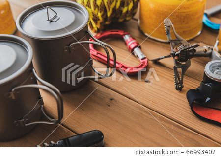 Trekking tool wood grain background Trekking tool wood grain background 66993402