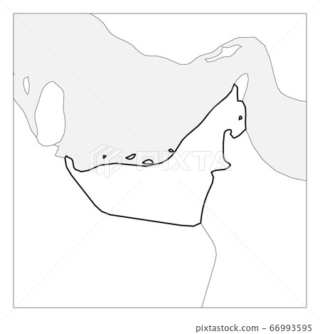 Map Of United Arab Emirates Black Thick Outline Stock Illustration 66993595 Pixta