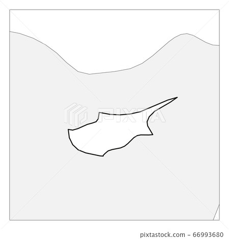 Map of Cyprus black thick outline highlighted with neighbor countries Map of Cyprus black thick outline highlighted with neighbor countries 66993680