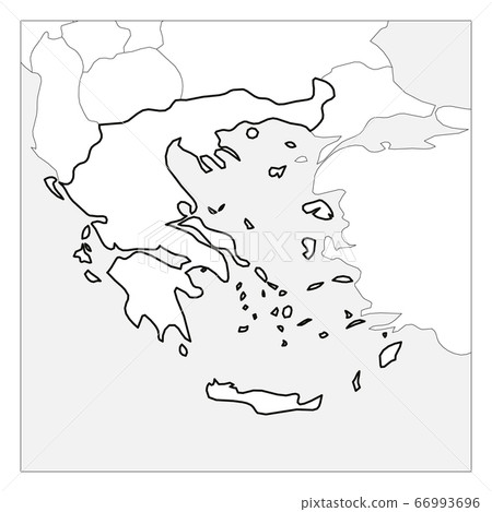 Map of Greece black thick outline highlighted with neighbor countries Map of Greece black thick outline highlighted with neighbor countries 66993696