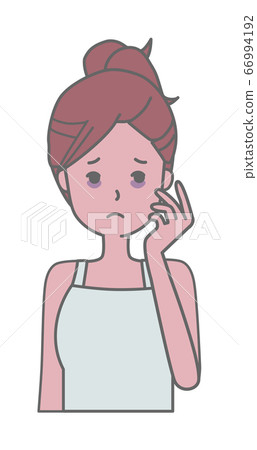 Illustration of a woman suffering from dark circles under her eyes Illustration of a woman suffering from dark circles under her eyes 66994192