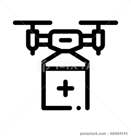 drone delivery icon vector outline illustration - Stock Illustration ...