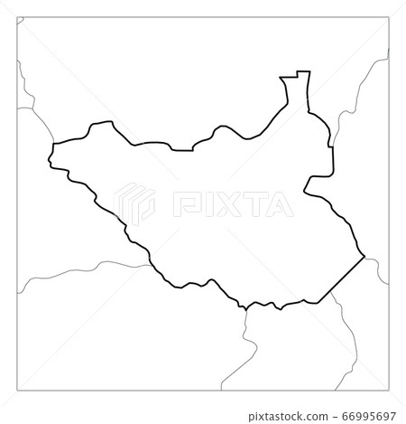 Map of South Sudan black thick outline... - Stock Illustration ...