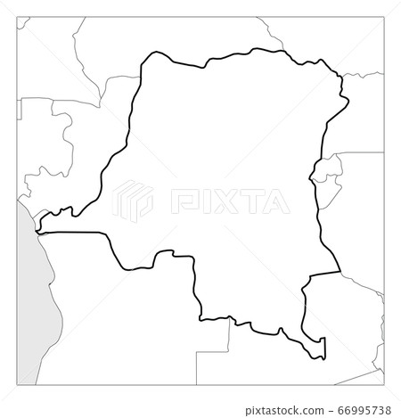 Map of Democratic Republic of the Congo black... - Stock Illustration ...