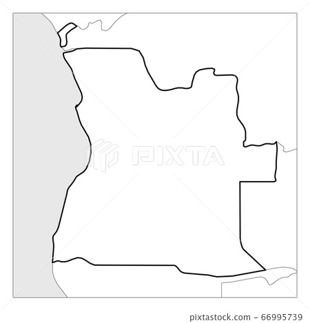 Map of Angola black thick outline highlighted... - Stock Illustration ...